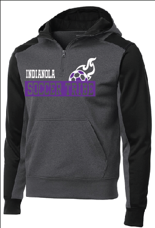 Indianola Soccer Tribe - Sport-Tek® Tech Fleece Colorblock 1/4-Zip Hooded Sweatshirt