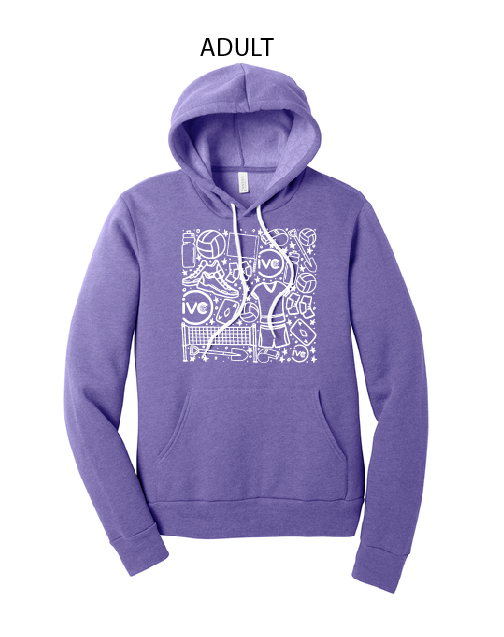 Indianola Volleyball Club - BELLA+CANVAS® 3719 Unisex Sponge Fleece Pullover Hoodie