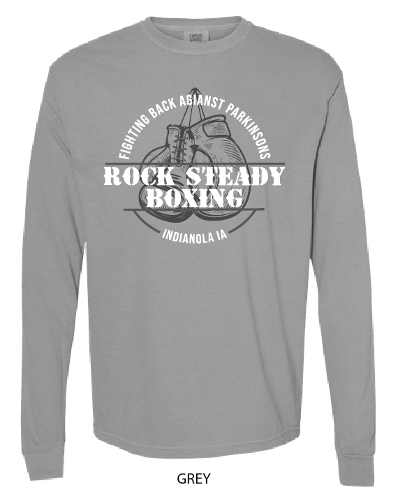 Rock Steady Boxing (The Village) - Comfort Colors Unisex Garment-Dyed Heavyweight Long Sleeve T-Shirt - 6014