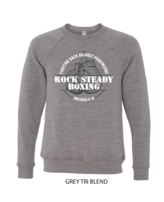 Rock Steady Boxing (The Village) - BELLA + CANVAS Unisex Sponge Fleece Raglan Crewneck Sweatshirt - 3901