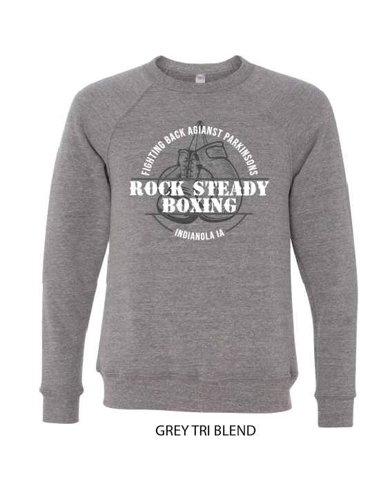 Rock Steady Boxing (The Village) - BELLA + CANVAS Unisex Sponge Fleece Raglan Crewneck Sweatshirt - 3901